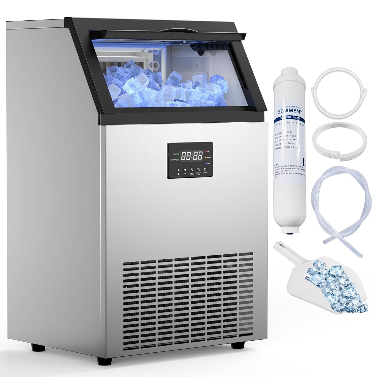 Efficient 200 Lbs/24H Ice Maker - Perfect for Bars & Cafes!