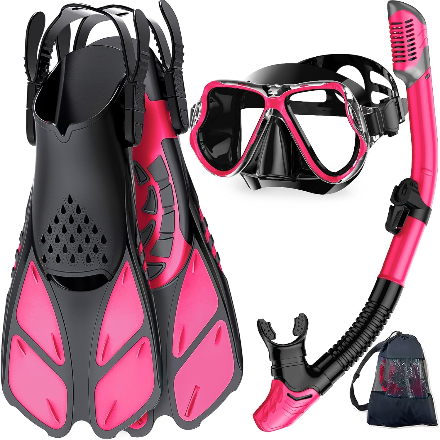 Zenoplige Snorkel Set with Panoramic Mask and Adjustable Fins
