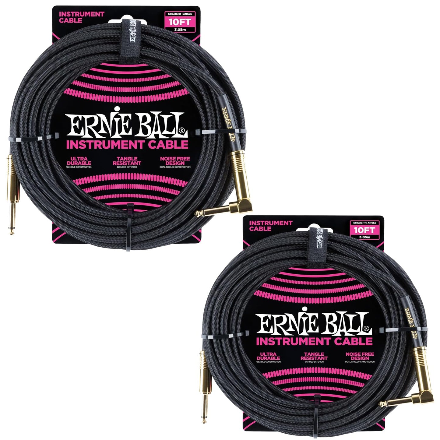 Ernie Ball Braided Instrument Cable Set for Superior Sound Quality
