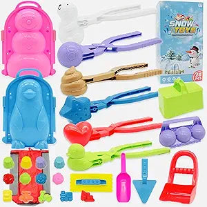 28Pcs Snow Toys Kit for Winter Fun with Snowball Maker Tool