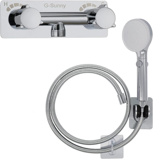 RV Shower Faucet with Hose and Head for Camping and Motorhomes