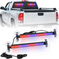 XRIDONSEN 2 in 1 Red Blue Traffic Advisor Light Bar - Visible Warning