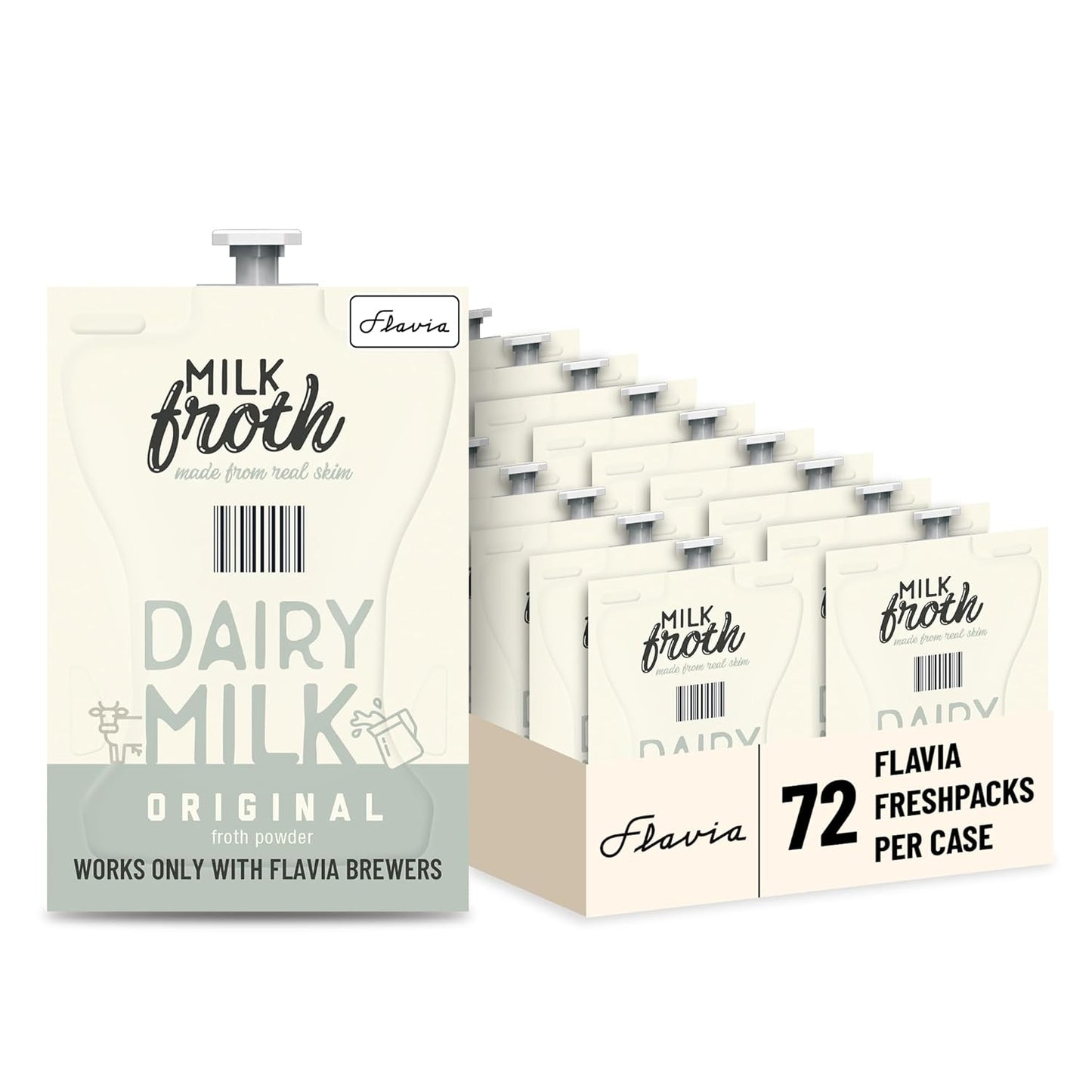 Flavia Real Milk Froth Single-Serve Freshpacks for Brewers