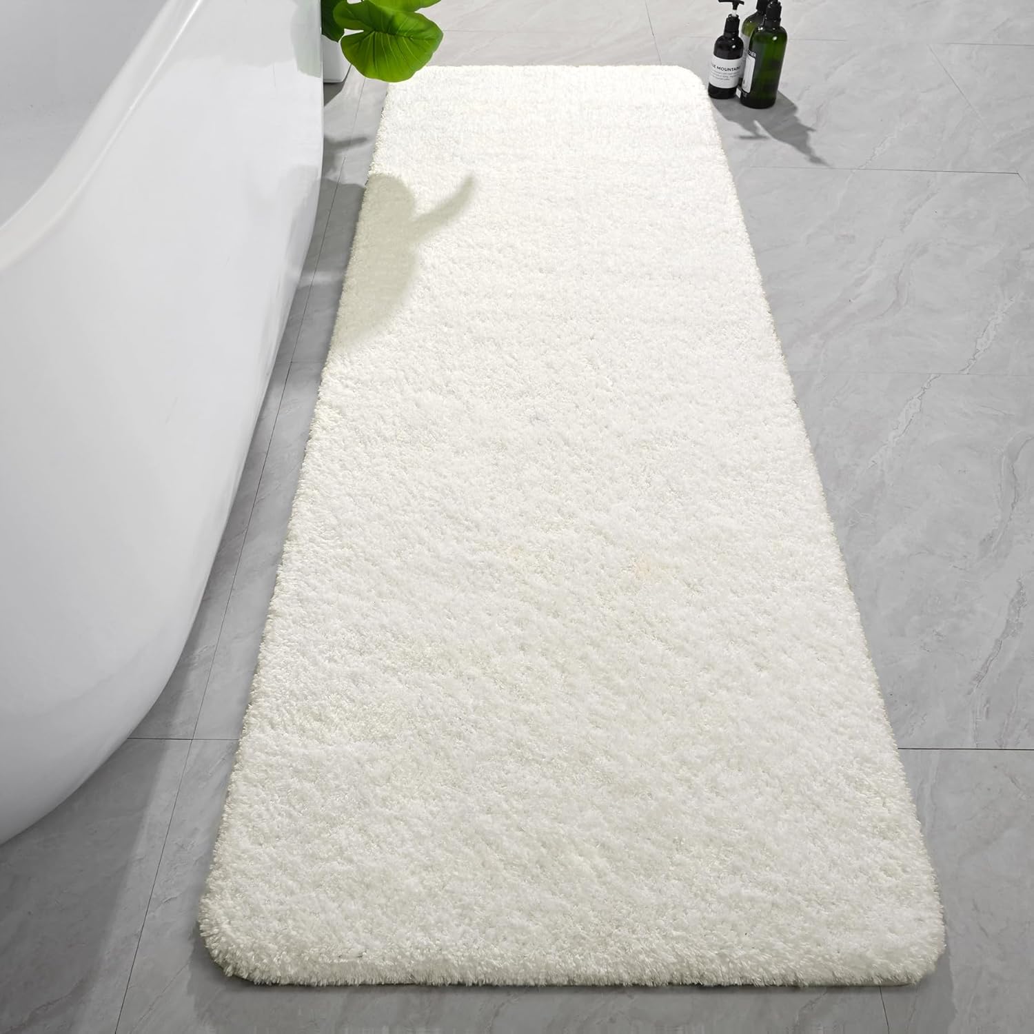 AROGAN Cream White Luxury Long Bathroom Runner Rug for Comfort