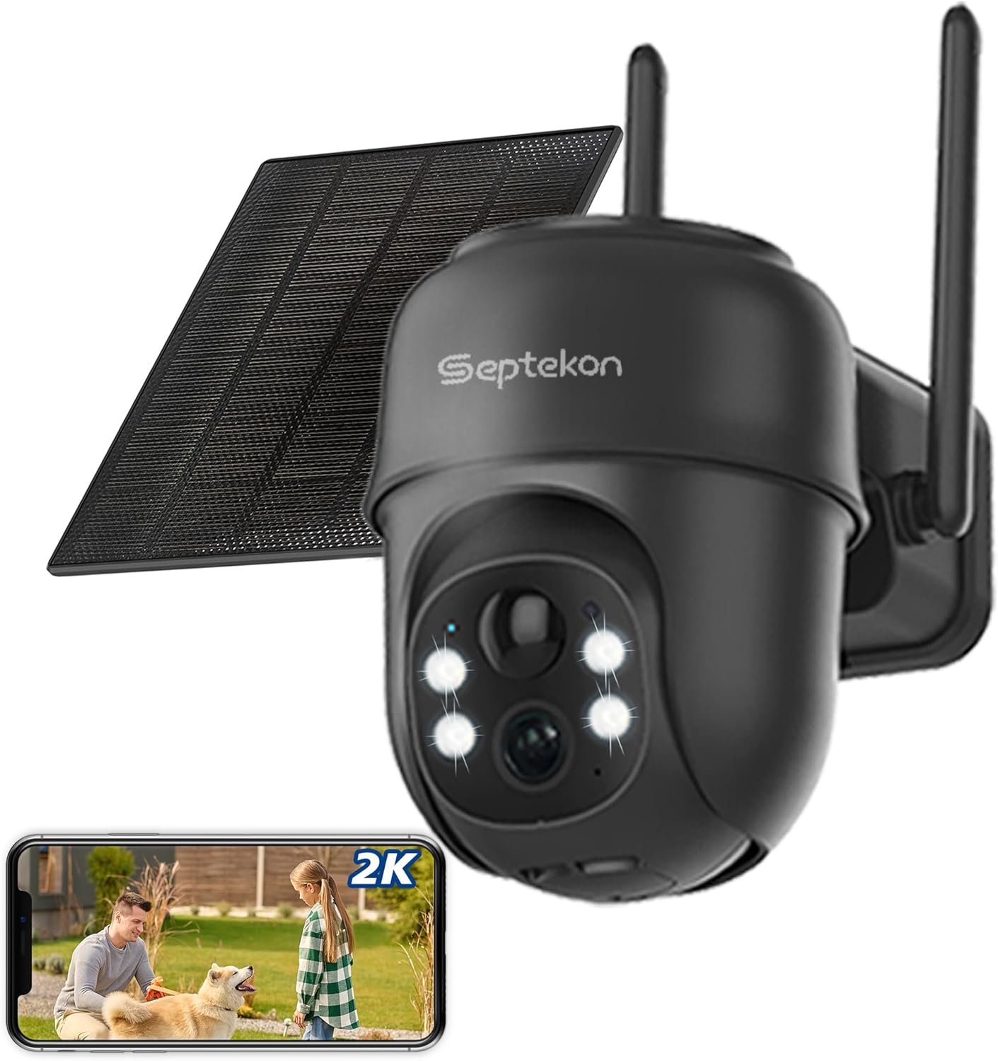 2K Solar Security Cameras Wireless Outdoor with Night Vision
