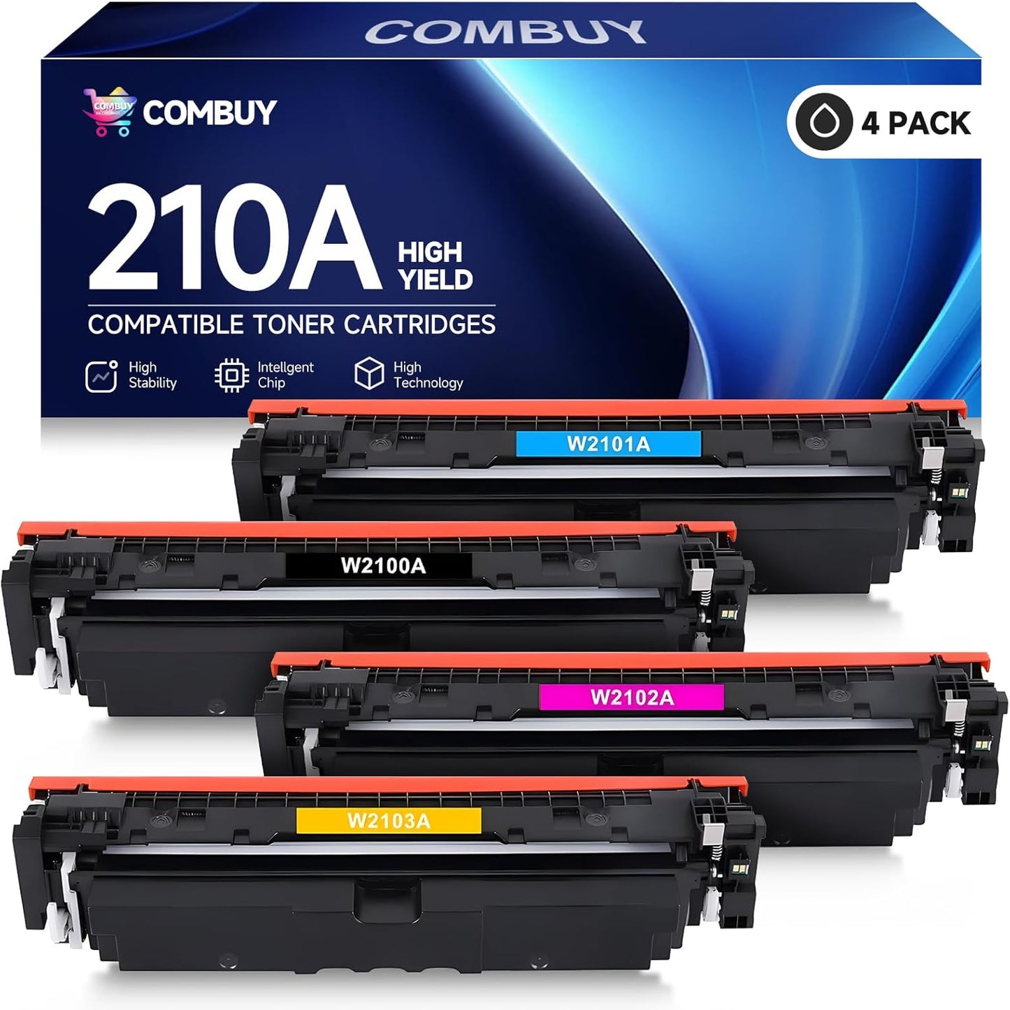 210A 210X Toner Cartridges 4 Pack for HP Color Laserjet Pro