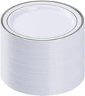 100PCS Silver Plastic Plates 10.25 in Disposable Dinner Plates