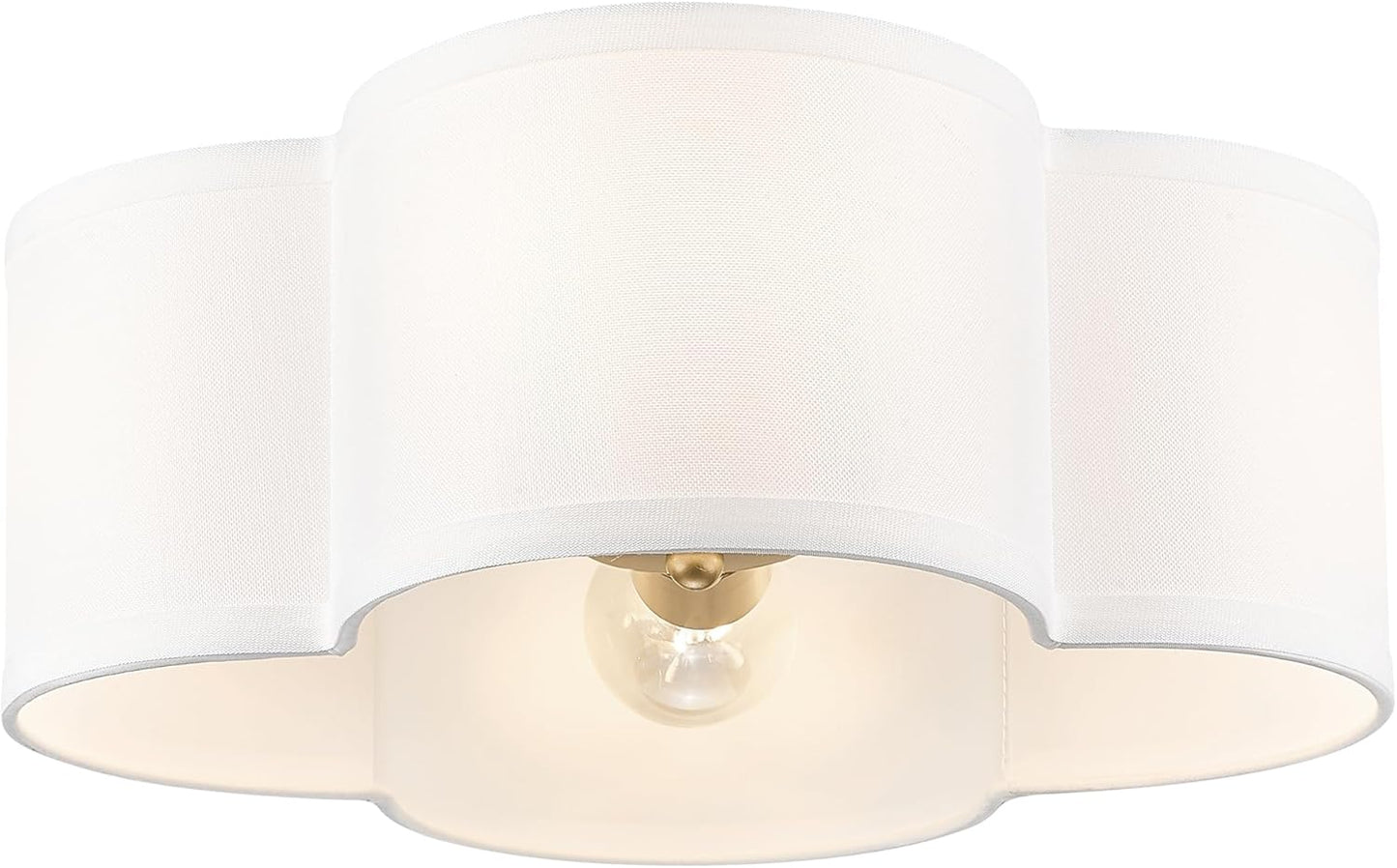 Gold Flush Mount Ceiling Light with Fabric Shade for Any Room