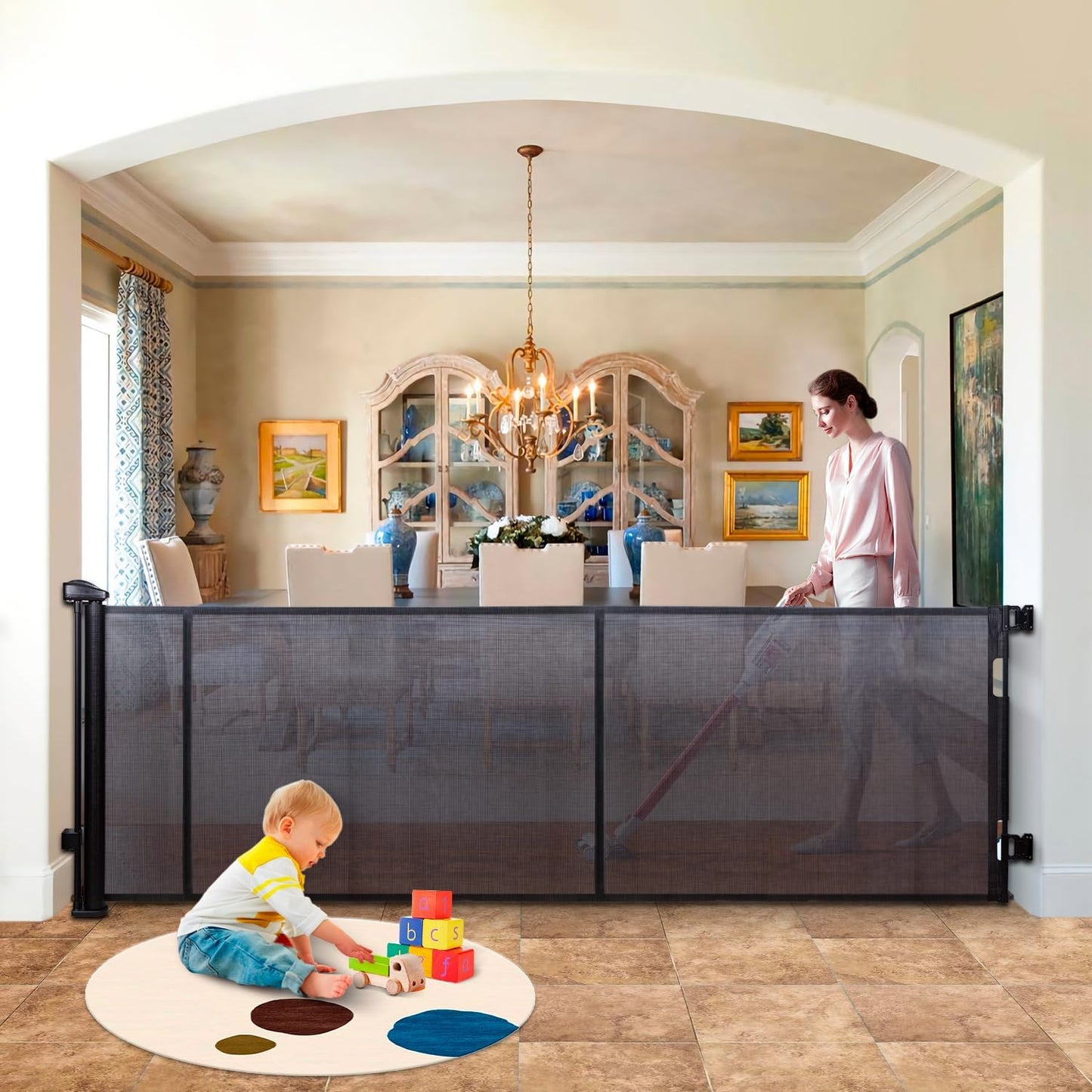 WHXGG 200'' Retractable Safety Gate: Extra Wide Protection