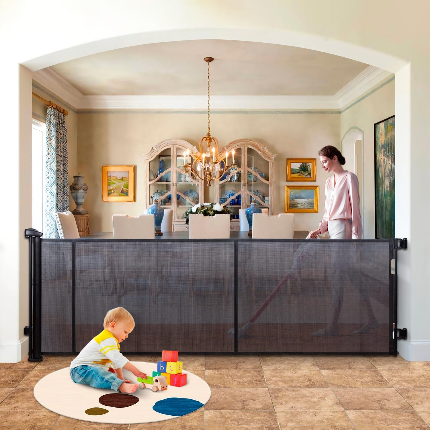 WHXGG 200'' Retractable Safety Gate: Extra Wide Protection