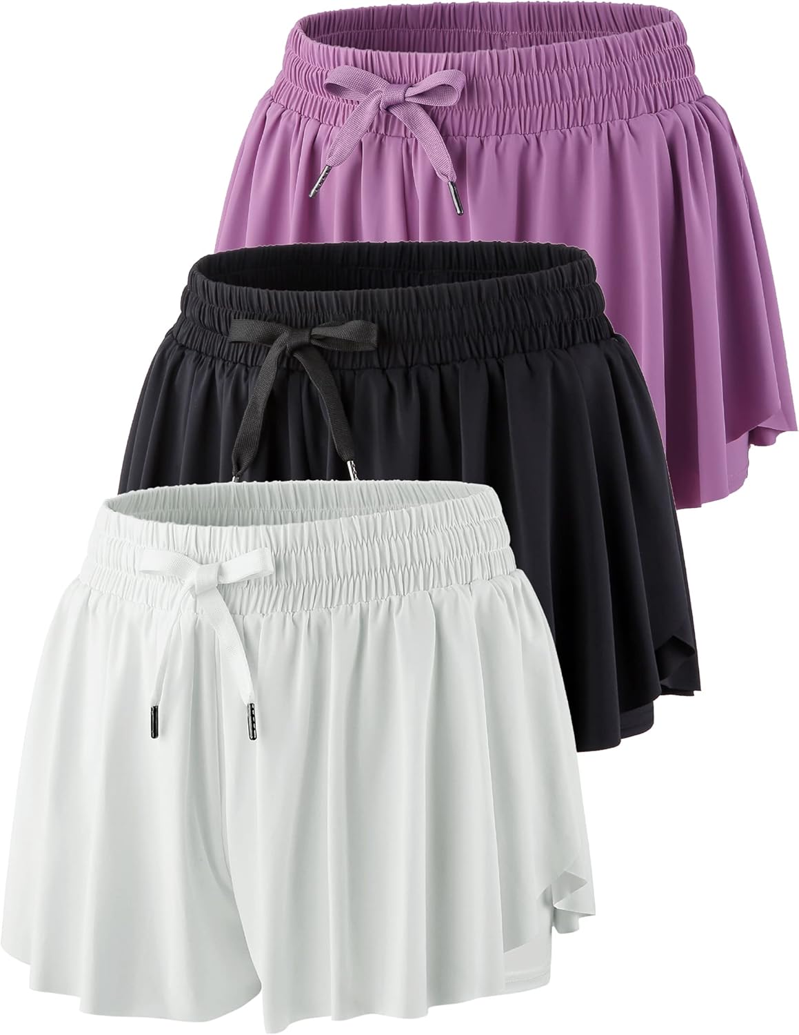 3 Pack Womens Flowy Running Shorts for Trendy Athletic Style