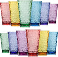 Hammered Plastic Drinking Tumbler 22 oz Set of 12 - Dishwasher Safe