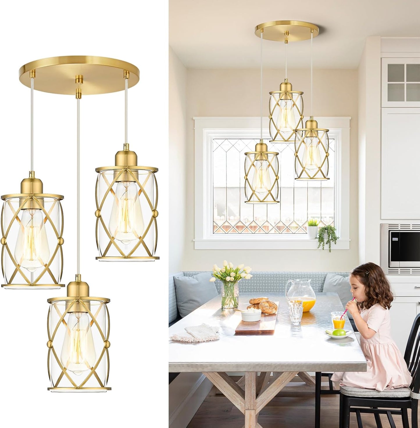 Brushed Gold Dining Room Chandeliers for Modern Spaces