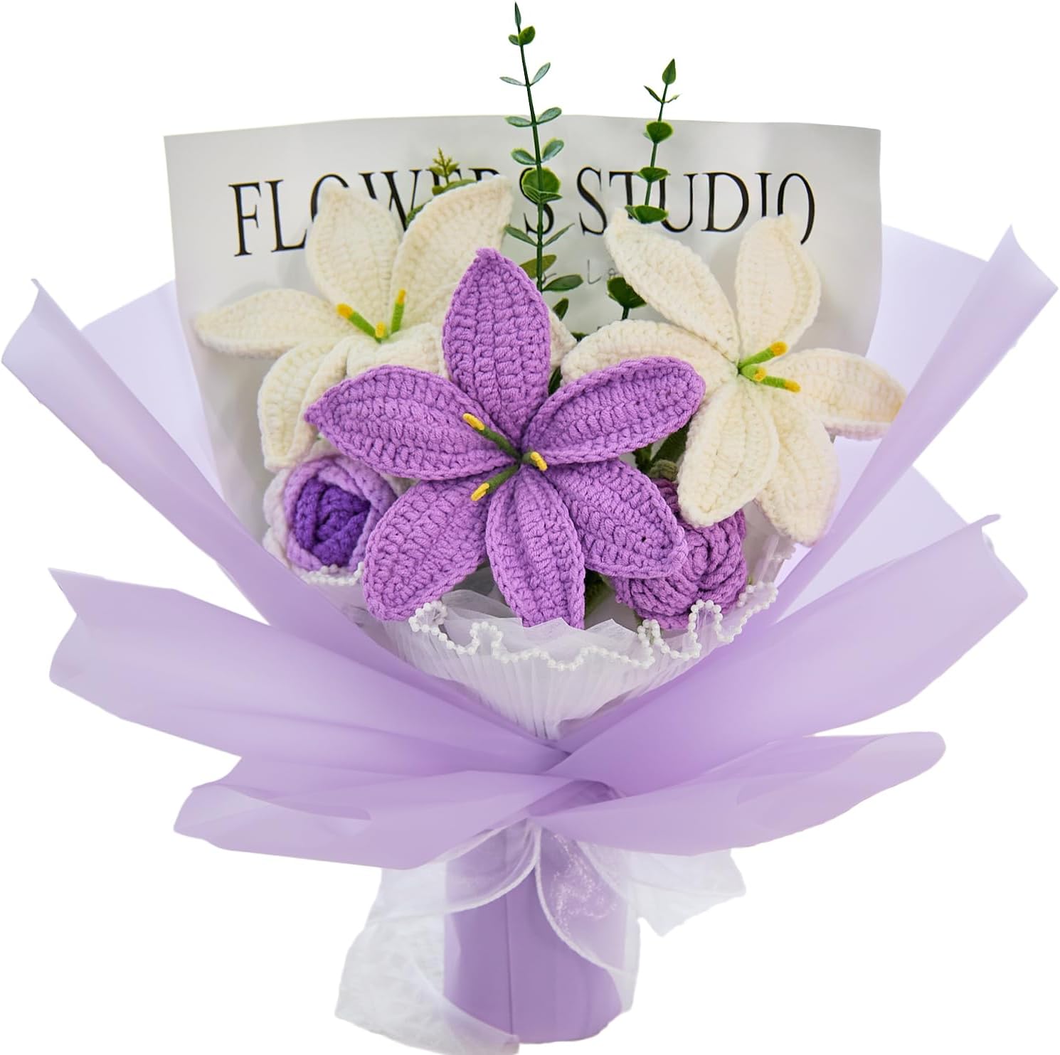 Crochet Flowers Bouquet with Lily & Rose for Every Occasion