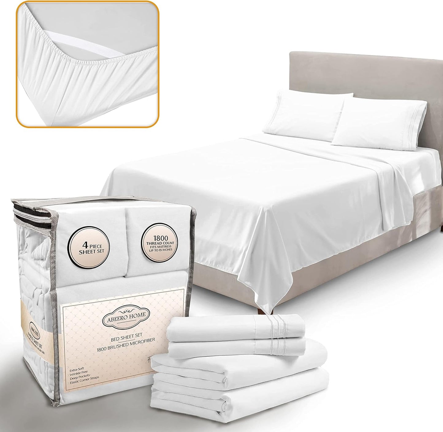 Twin Sheets Set - Luxury Hotel Quality Soft Cooling Bedding