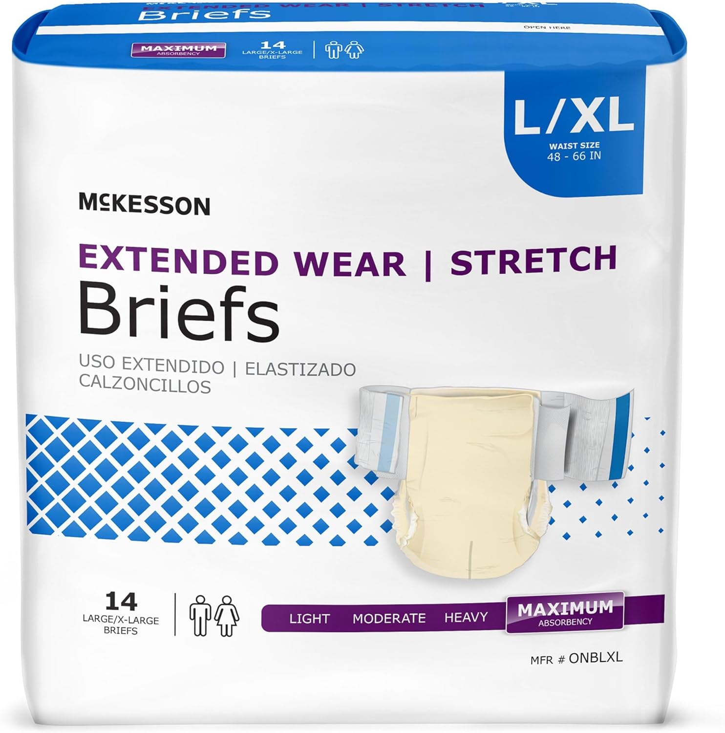 McKesson Extended Wear Stretch Briefs for Maximum Absorbency