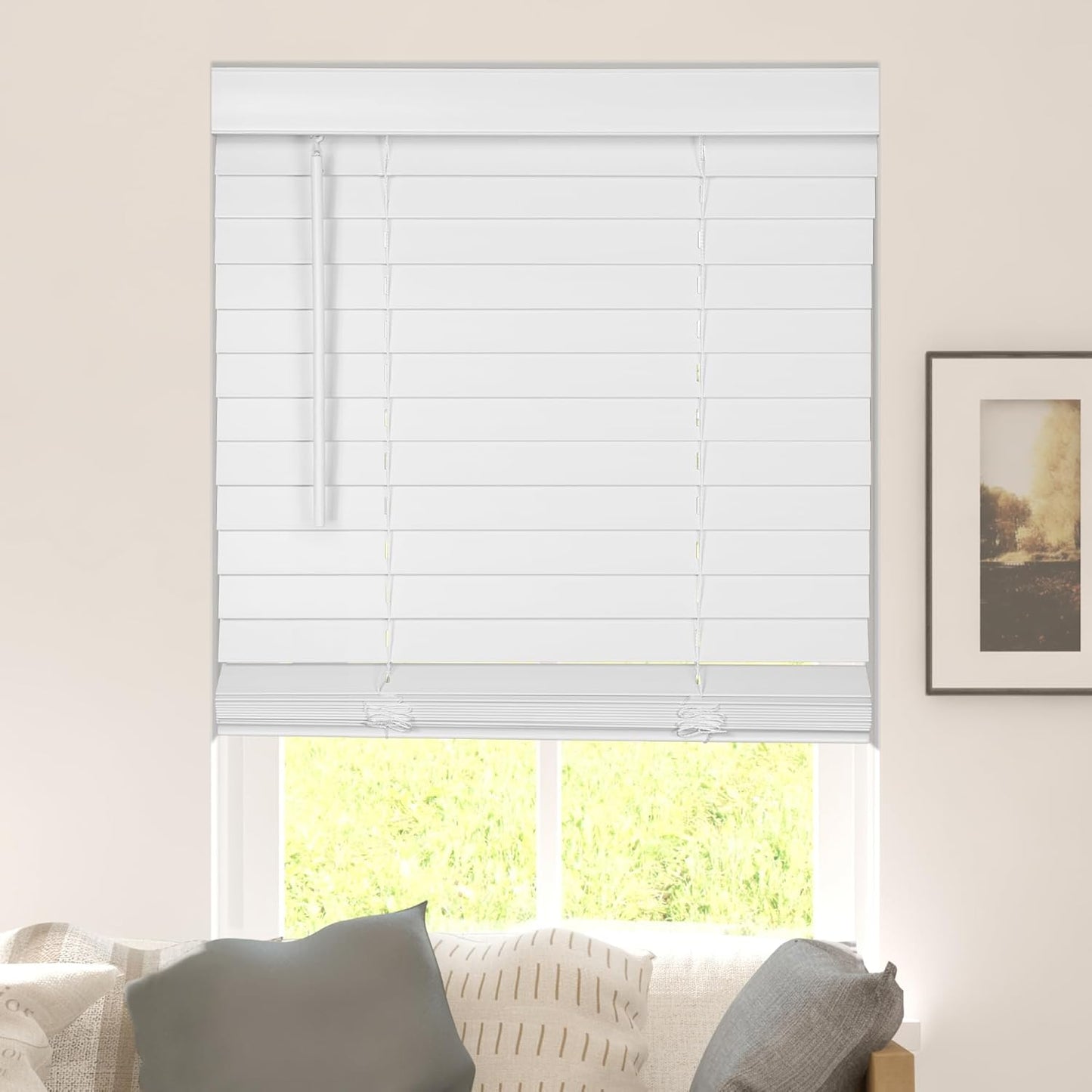 Calyx Interiors Faux Wood Blinds with Classic Valance for Home