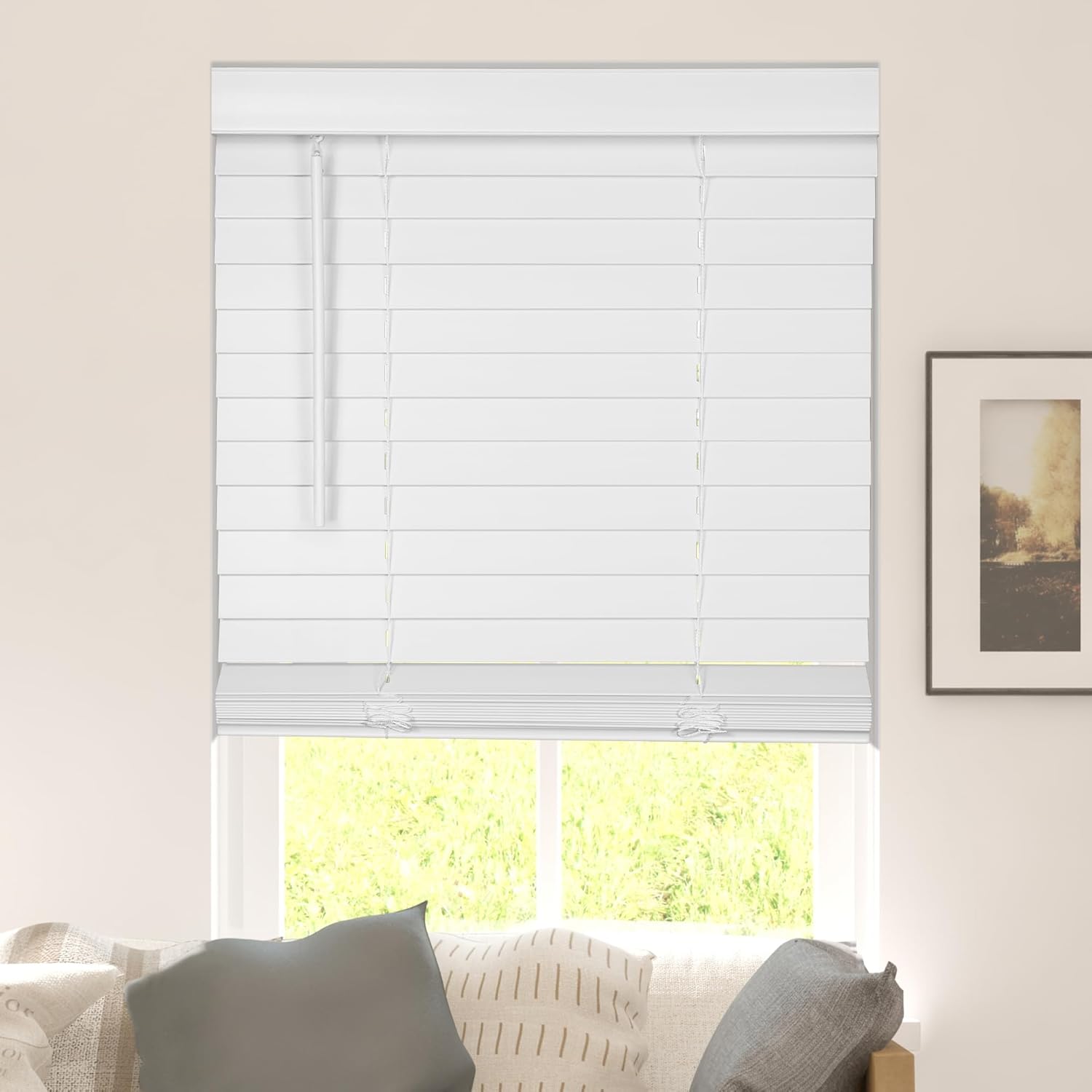 Calyx Interiors Faux Wood Blinds with Classic Valance for Home