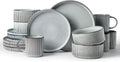 Famiware Star Dinnerware Set with Mugs, Service for 4 - Smoky Blue