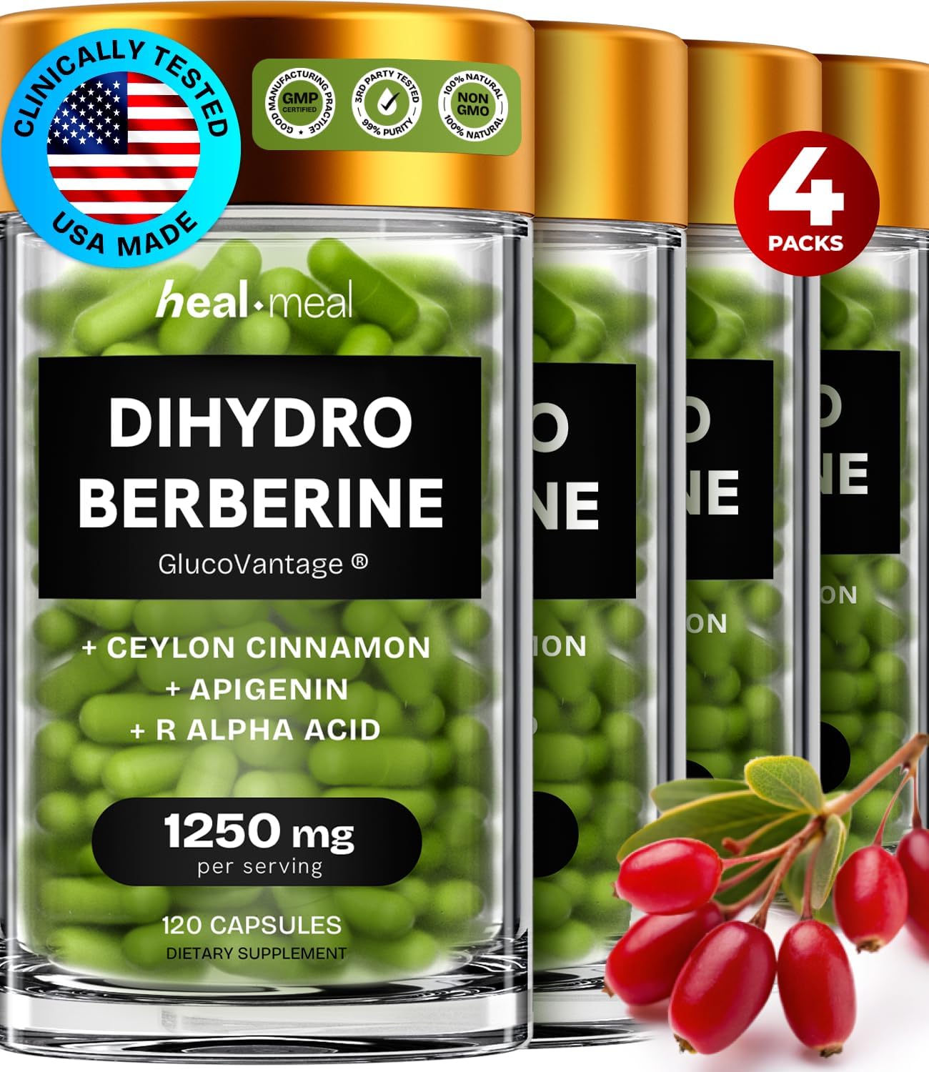 Dihydroberberine Supplement with Ceylon Cinnamon & R Alpha Lipoic Acid