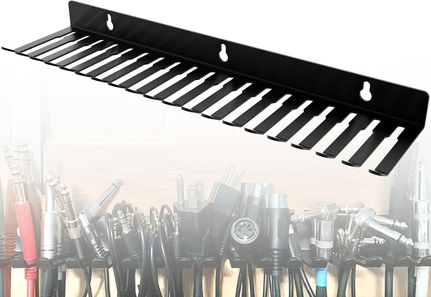 Chenteel Wall Mount Cable Hanger: 19 Slots for Studio Storage
