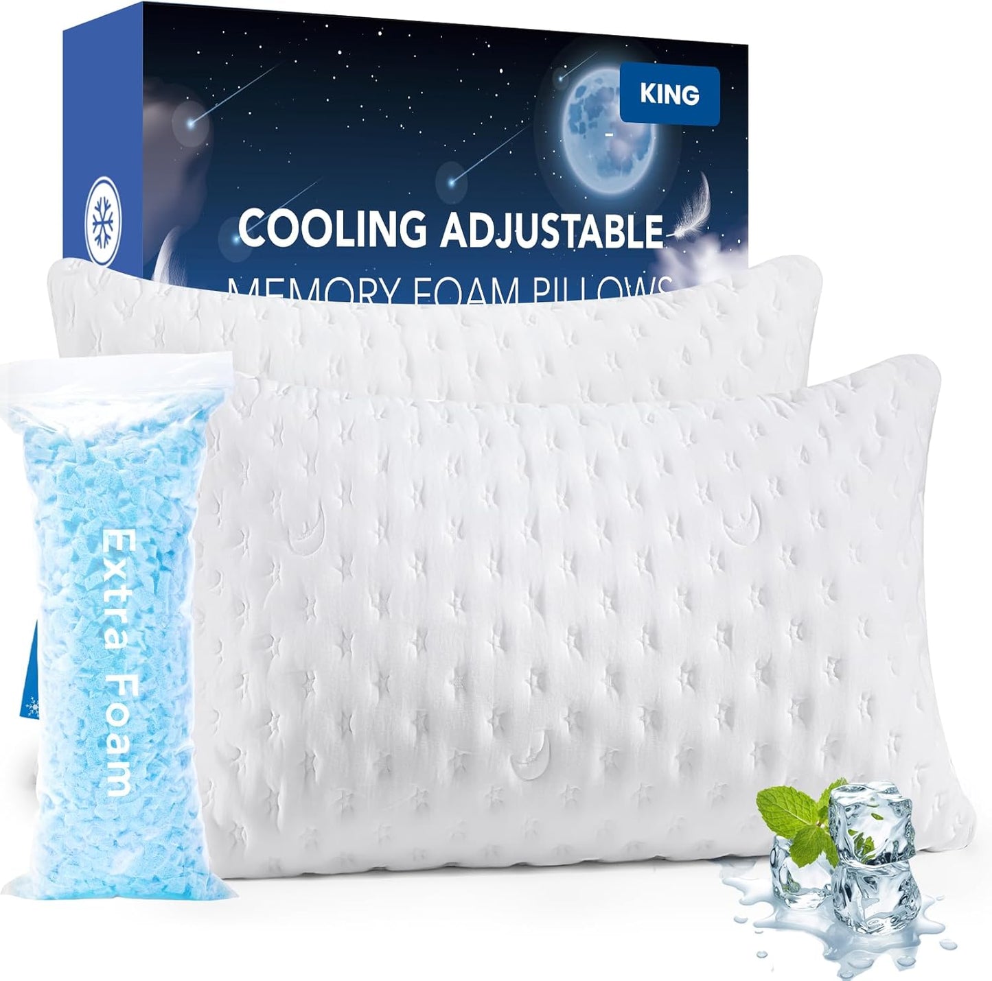 Cooling Side Sleeper Pillow for Neck Pain Relief and Comfort