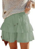 Flowy Shorts for Women Boho Ruffled Tiered Skorts High Waist Mini size
