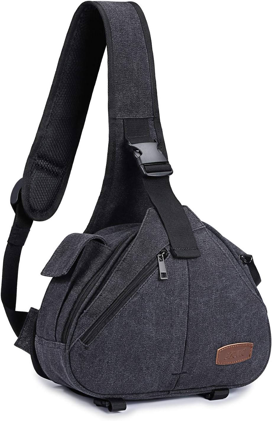 S-ZONE Canvas Camera Sling Bag for DSLR with Tripod Holder
