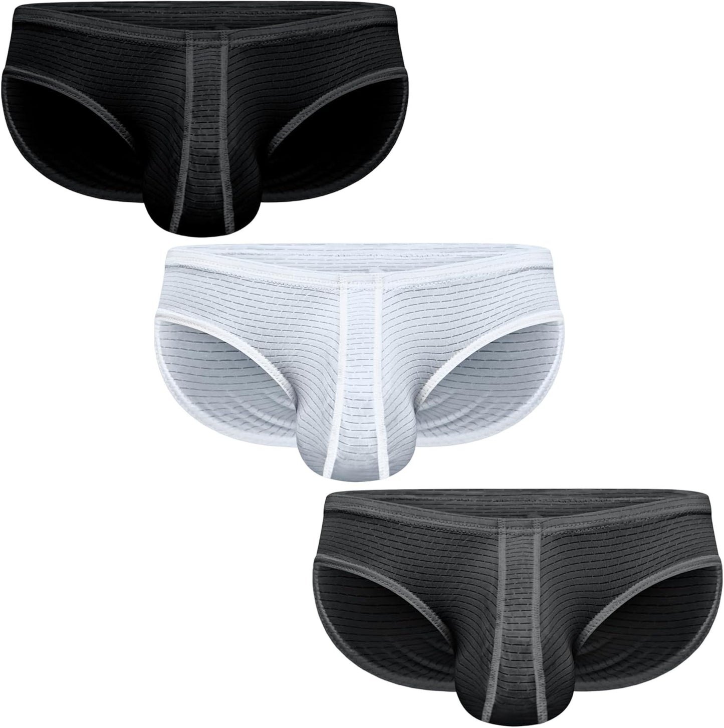 Real Men Ares-Accent Low-Rise Pouch Bikini Briefs for Comfort