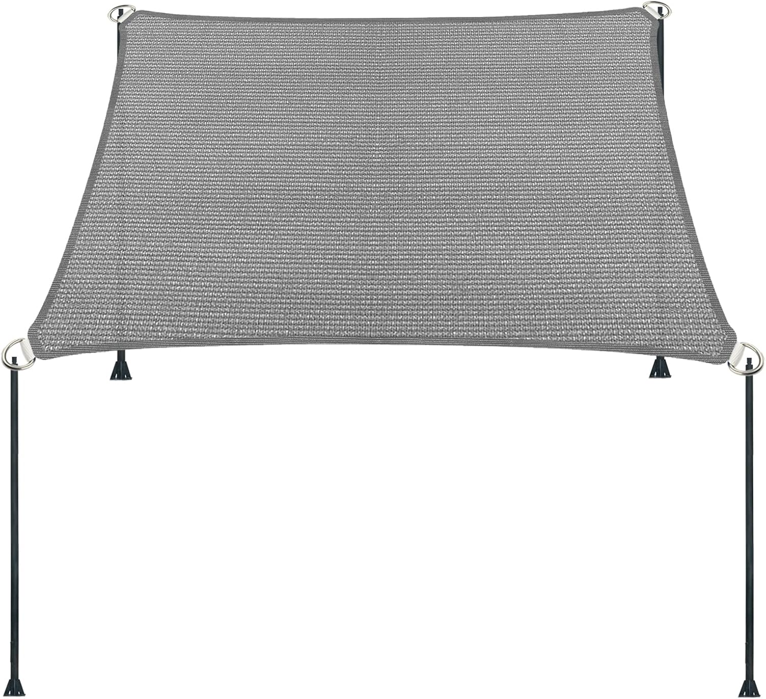 17ft x 21ft Gray Straight Edge Sun Shade Sail for Outdoor Use