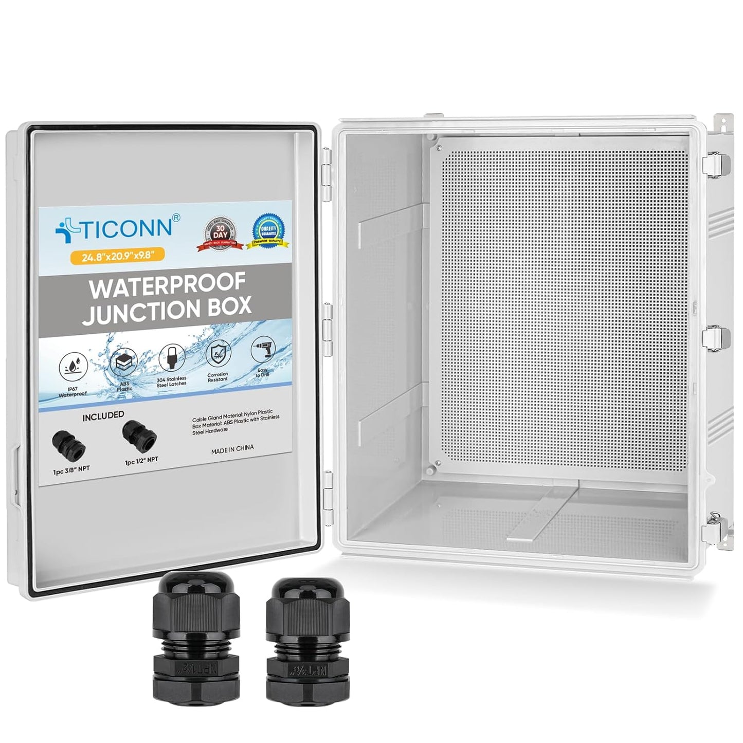 TICONN Waterproof Electrical Junction Box for Outdoor Use