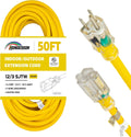 Indoor Outdoor Extension Cord Weatherproof 50FT Heavy Duty