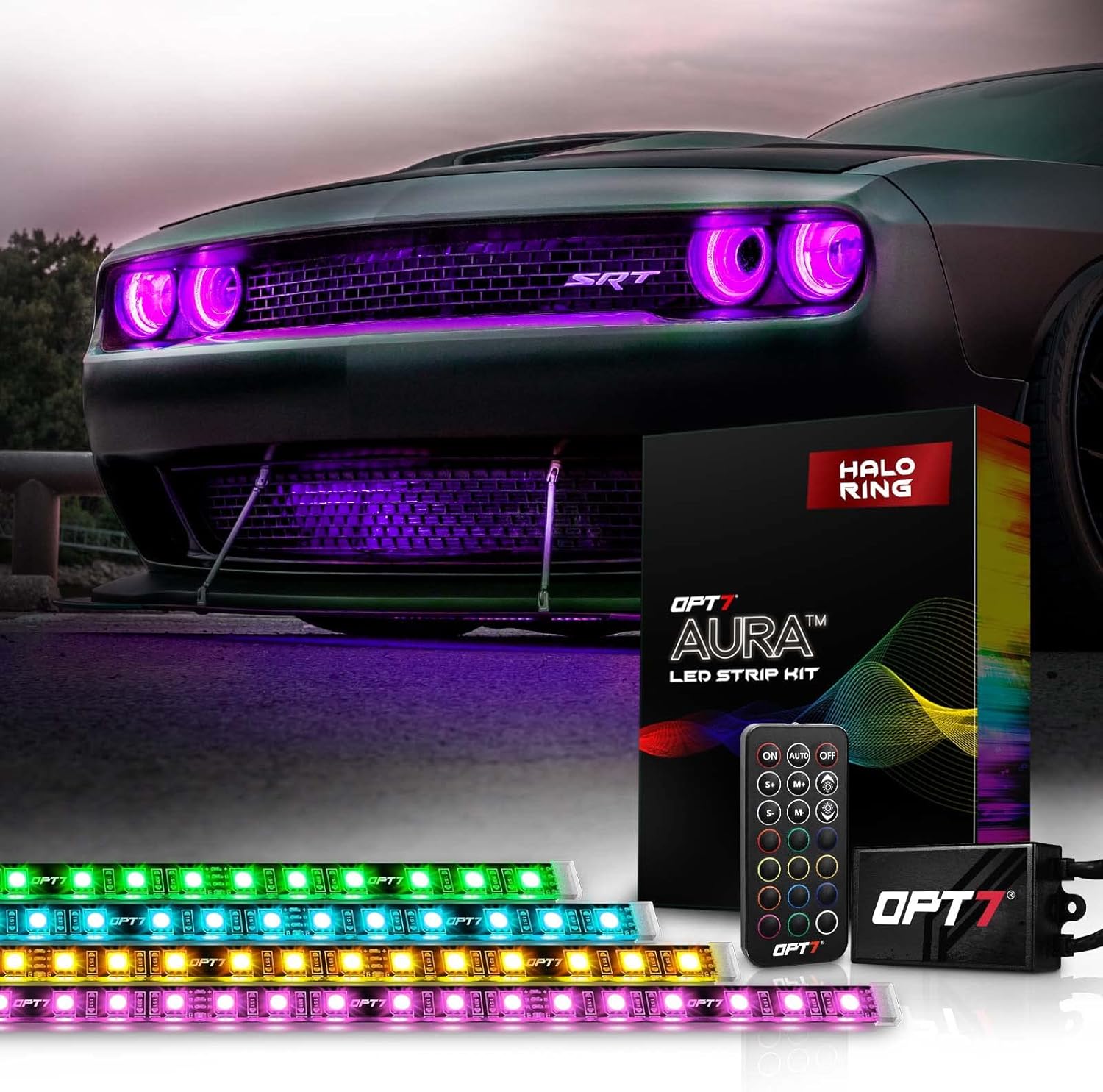 OPT7 Aura Halo Lights DRL for 2008-2023 Dodge Challenger