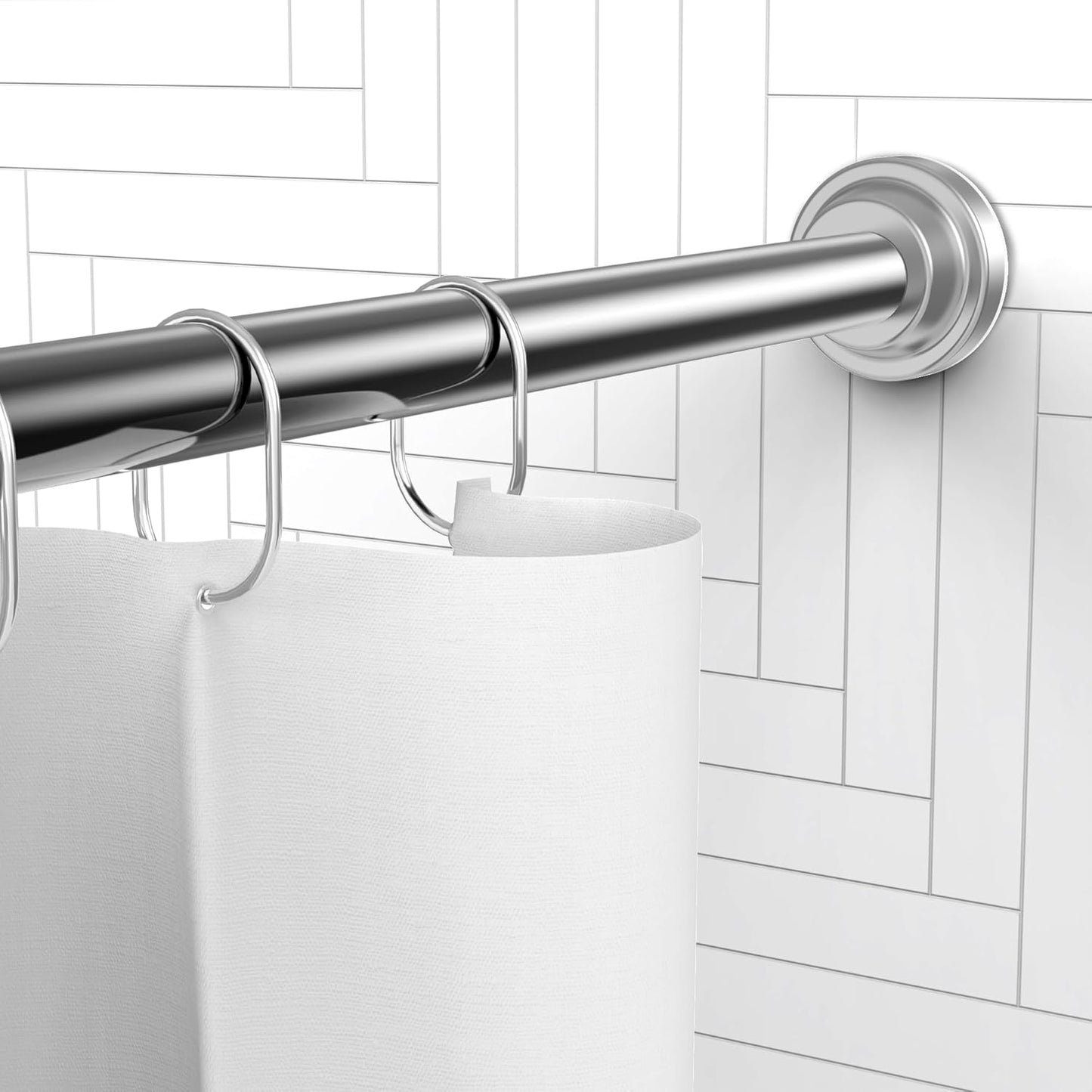 Adjustable No-Drill Shower Rod - Extendable 34-78 Inches