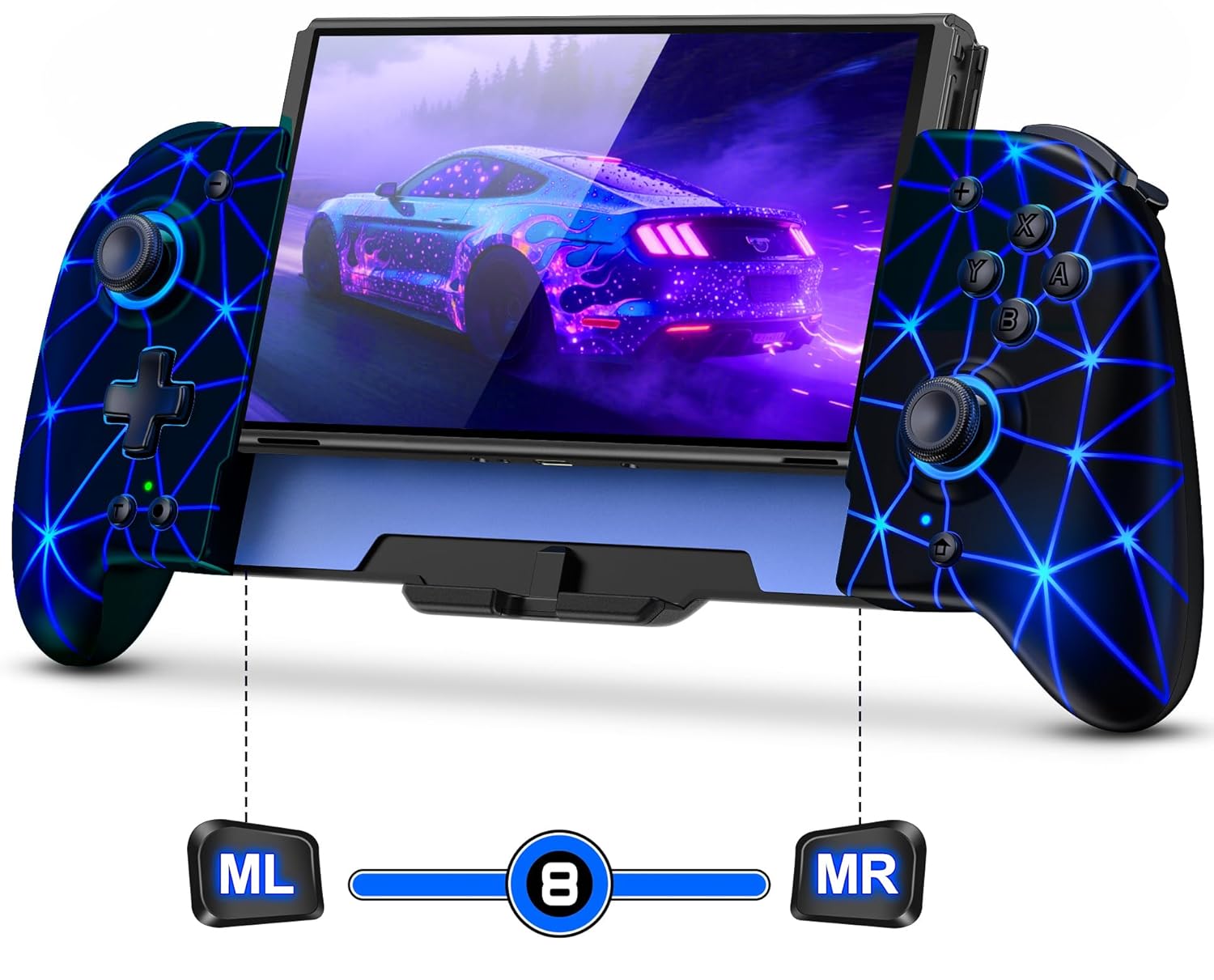 Hall Effect Switch Controller for Nintendo Switch with Lights
