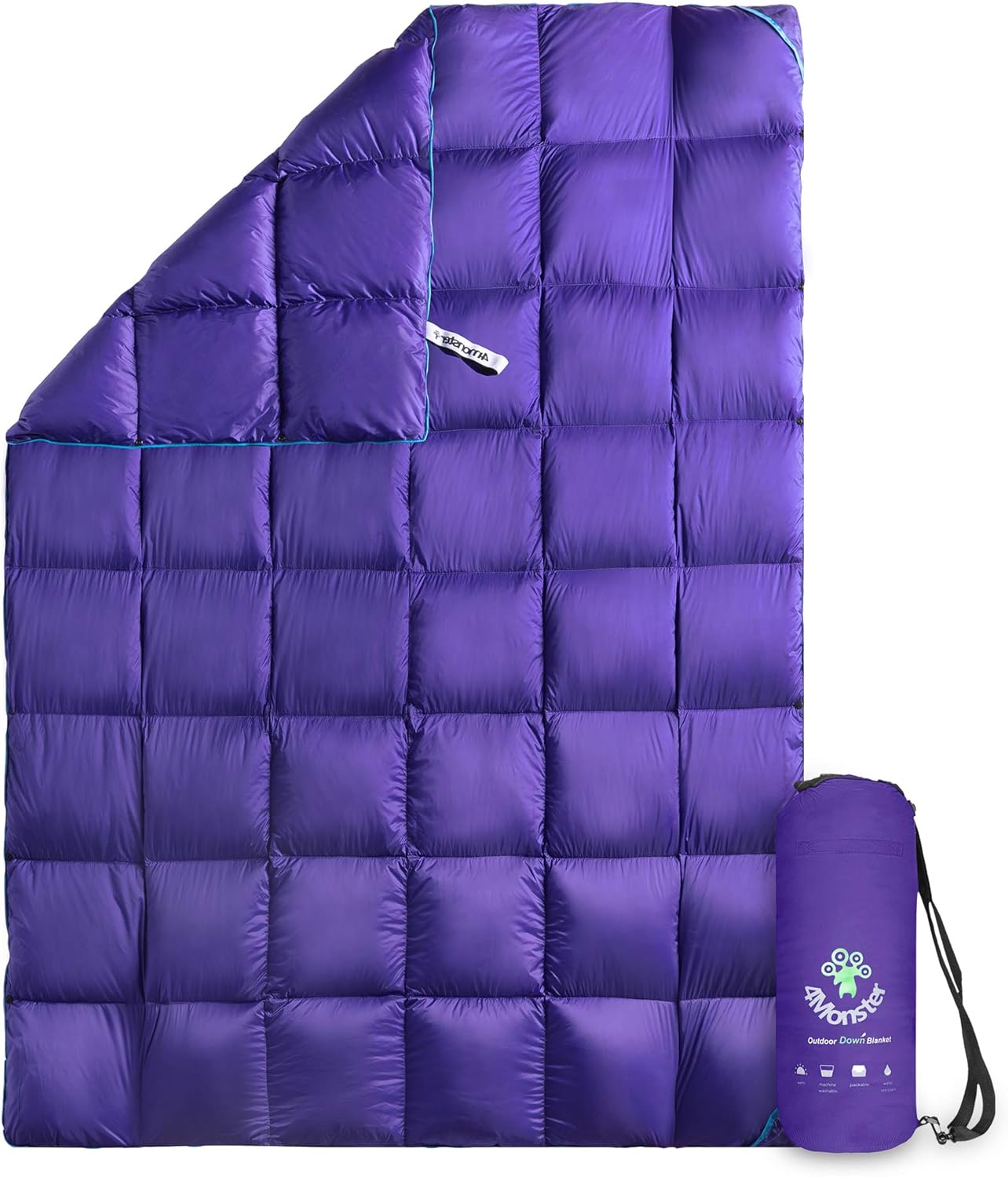 4Monster Down Camping Blanket - Lightweight, Waterproof Quilt
