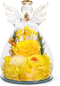 Preserved Rose Angel Figurine in Glass - Timeless Forever Flower Gift
