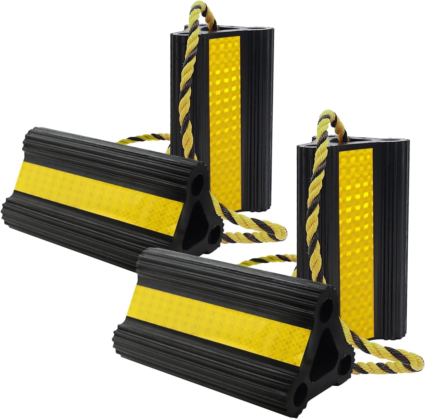 Wheel Chocks for RV Trailer Camper Trucks - Heavy Duty Rubber