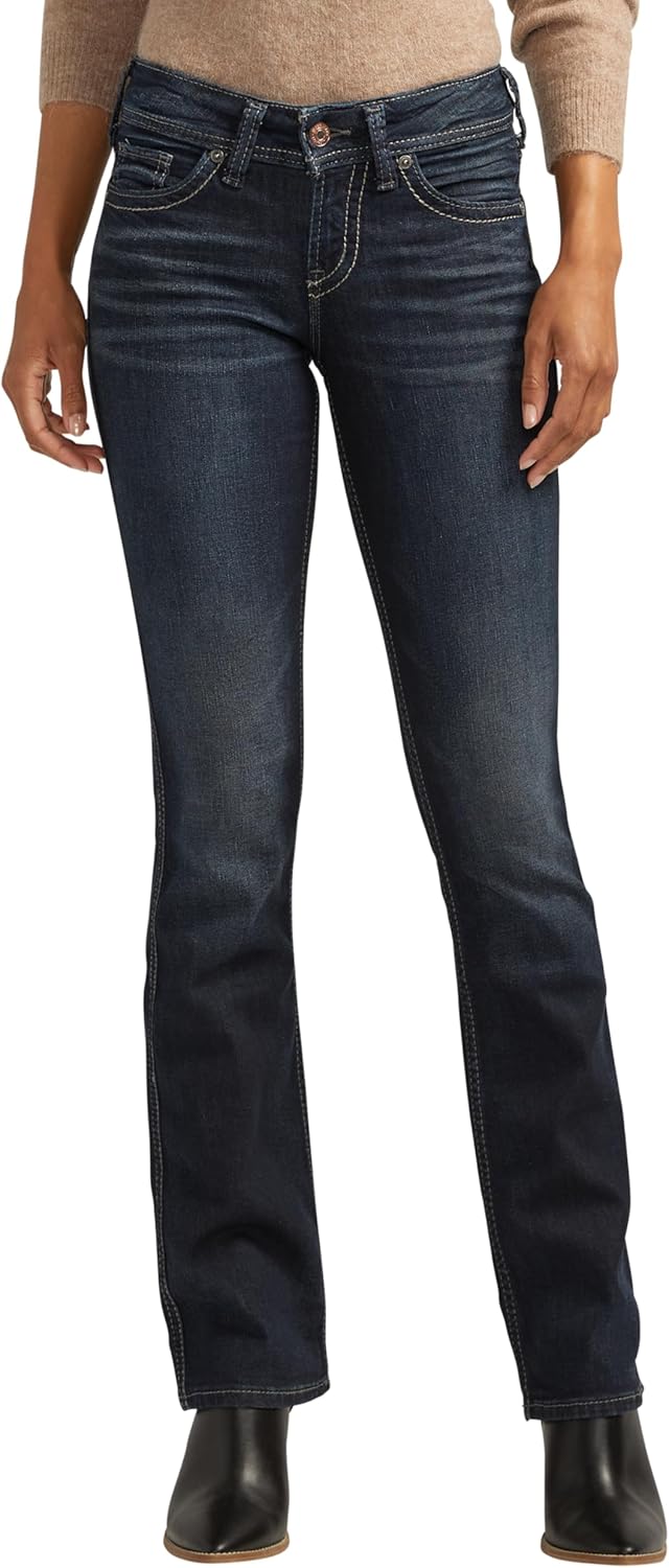 Suki Mid Rise Curvy Fit Slim Bootcut Jeans for Women