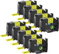 GREENCYCLE 24mm Black on Yellow Laminated Label Tape - 10 Pack
