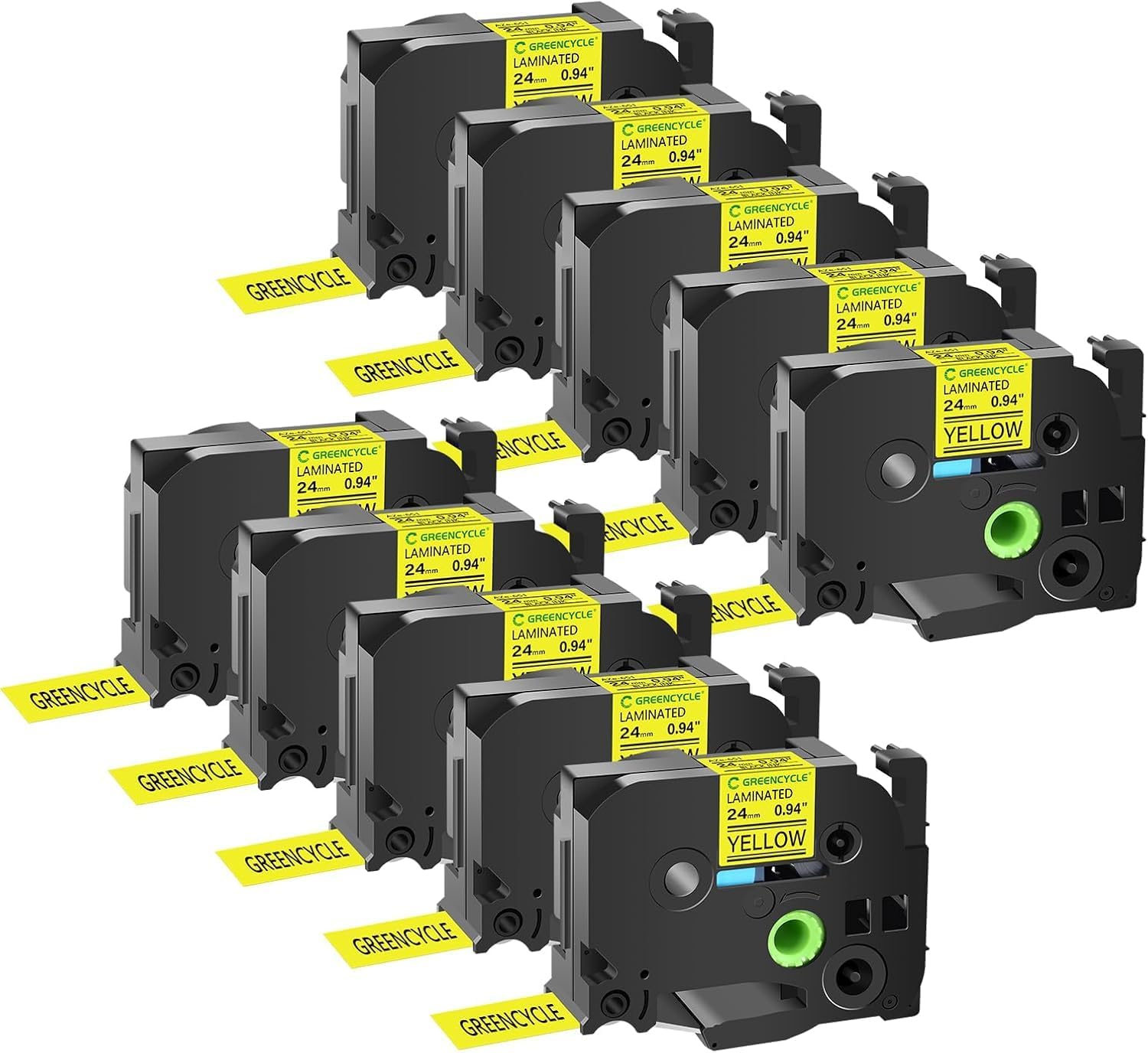 GREENCYCLE Compatible TZe651 Laminated Label Tape for Ptouch