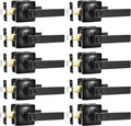 Matte Black Privacy Door Lever with Lock - Keyless Bedroom/Bath Handle
