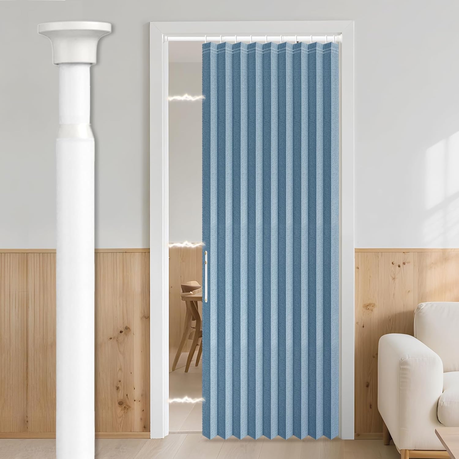 AJAZZ 100% Blackout Closet Door Curtain for Privacy and Style