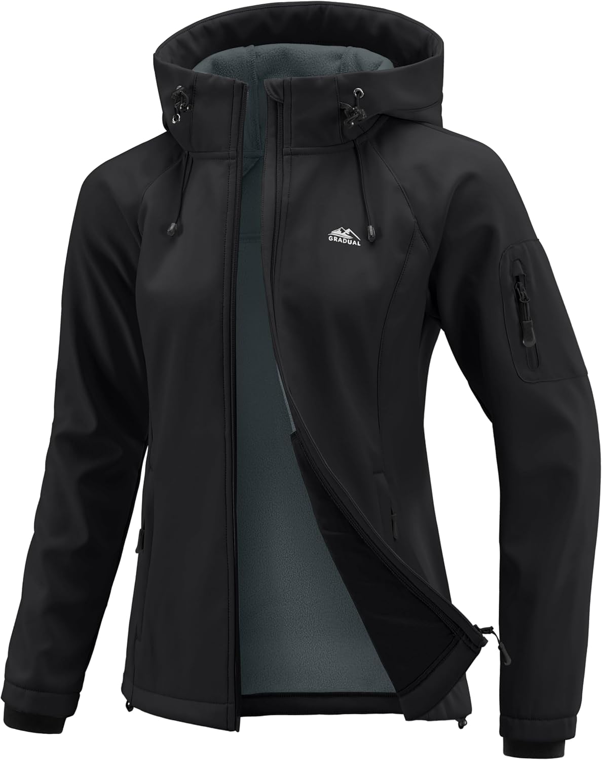 Windproof Hooded Fleece Jacket for Women
