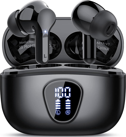 HiFi Stereo Wireless Earbuds - 48H Playtime, IP7 Waterproof, ENC Mic - BESNOOW