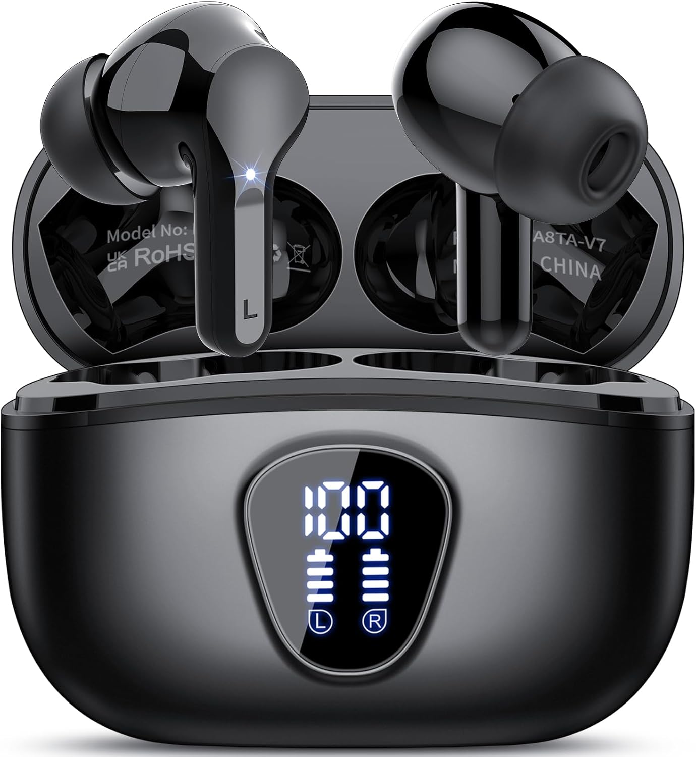 Wireless Earbuds with Bluetooth 5.4 and Noise Cancelling Mic