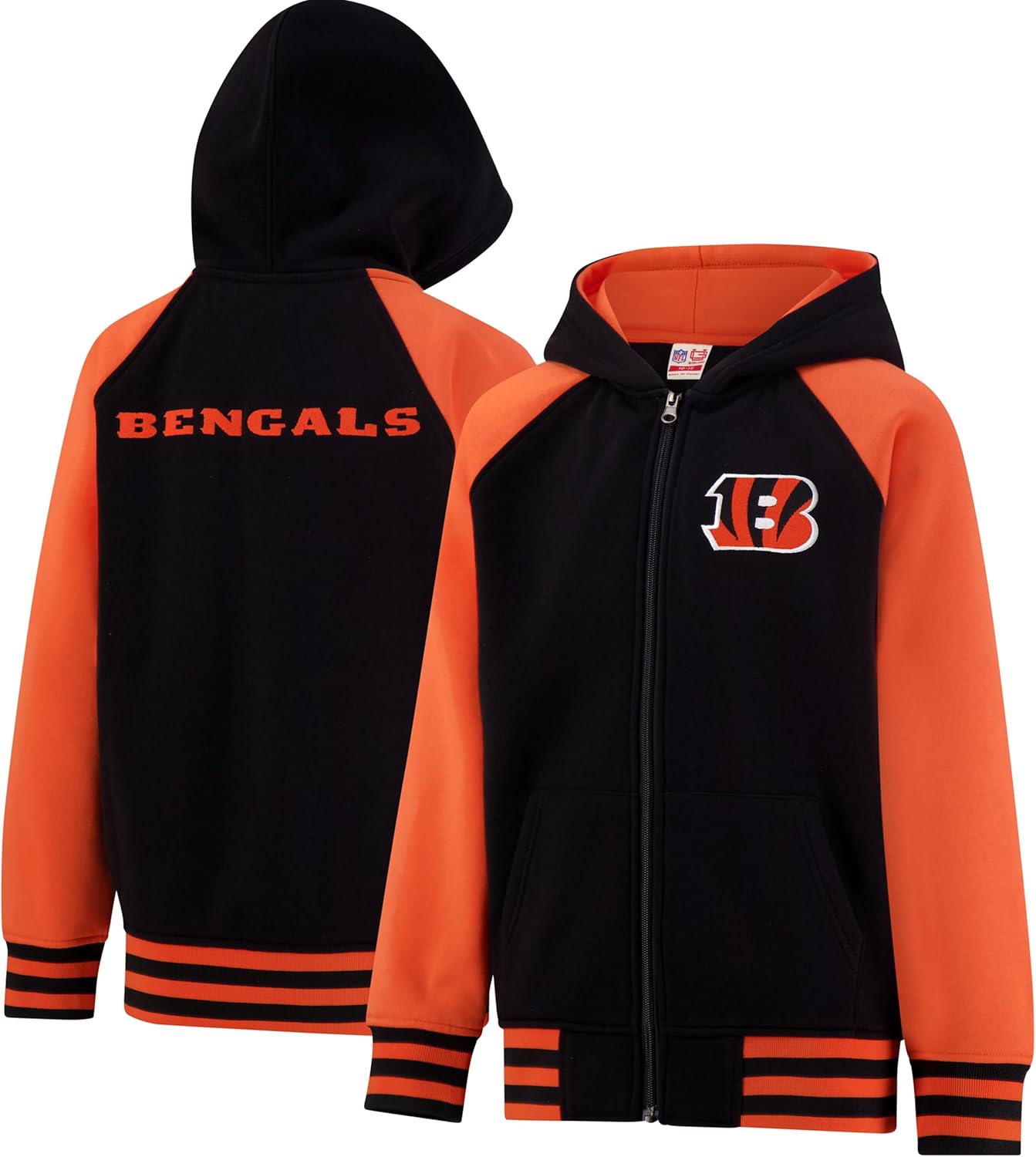 Ultra Game Youth NFL Official Super Soft Full Zip Varsity Hoodie