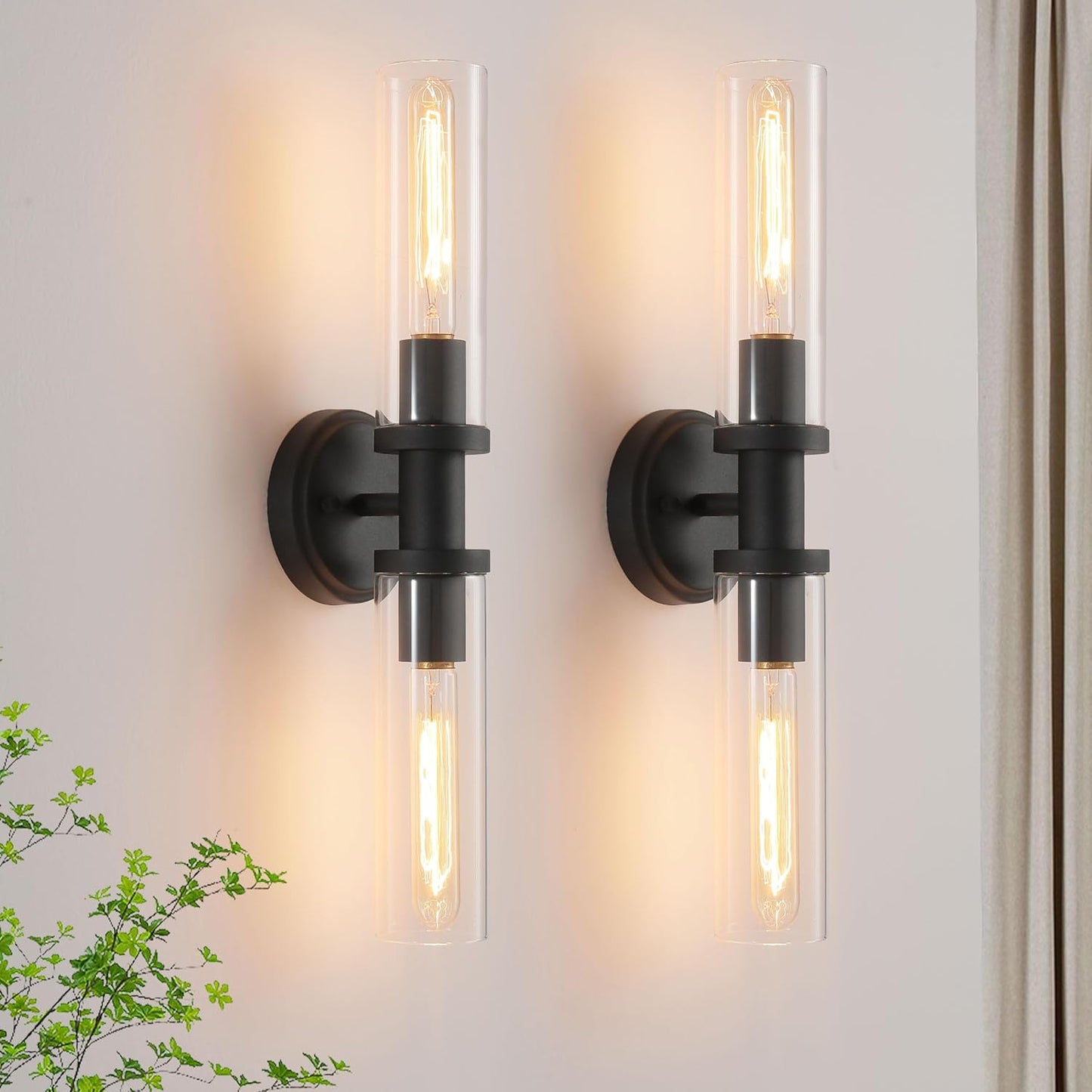 Wall Sconces Set of Two for Modern Bathroom and Living Room