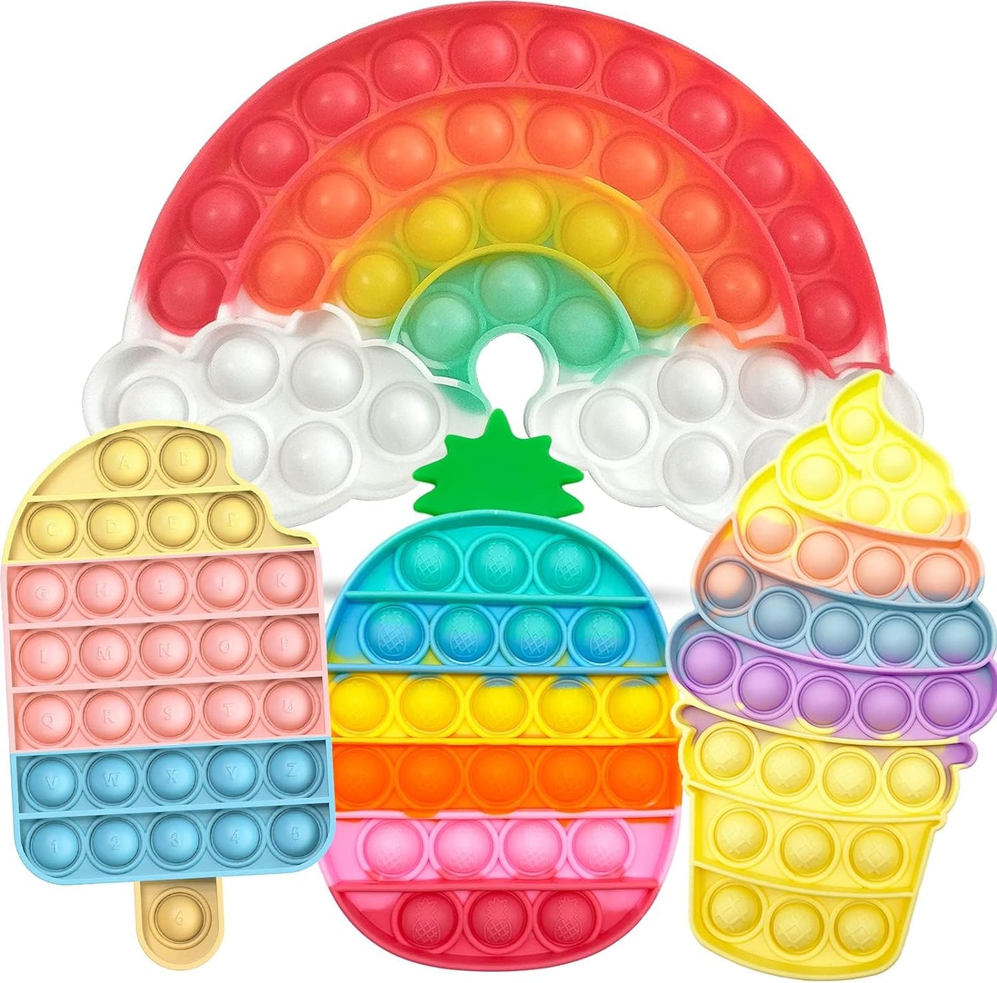 Stress-Relief Ice Cream & Pineapple Fidget Toys Set
