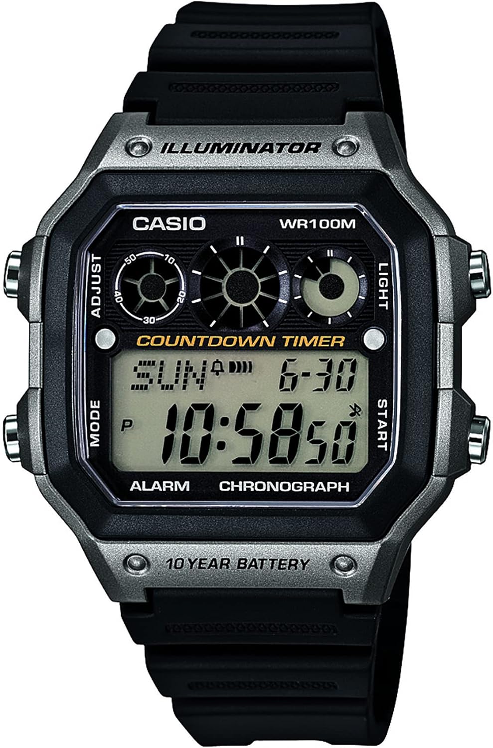 Casio AE-1300WH Men's Watch | Digital | Stopwatch | LED | 100M WR